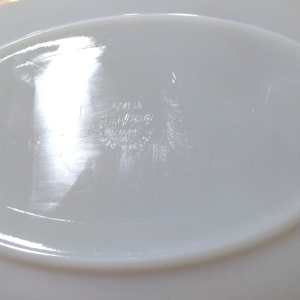Vintage Fire King Wheat‎ Milk Glass Platter 11.78